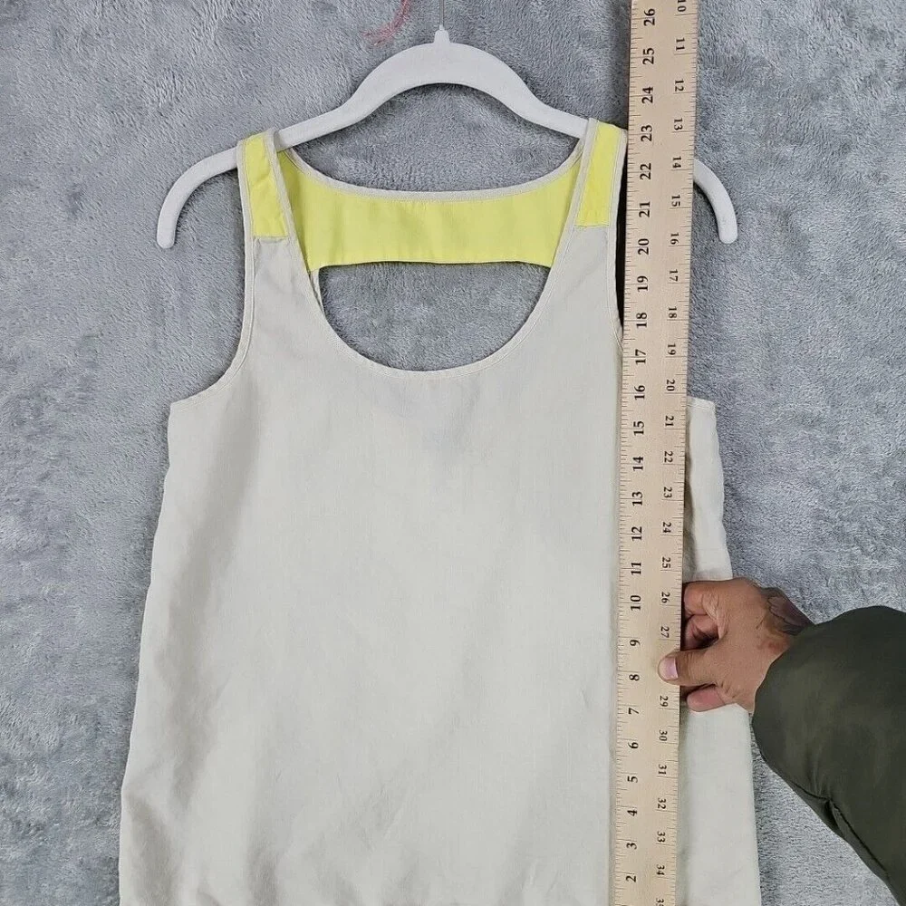 Patagonia Top Womens Size 4 Beige/Yellow Strap Combo Organic Cotton Lyocell Tank - Picture 3 of 6